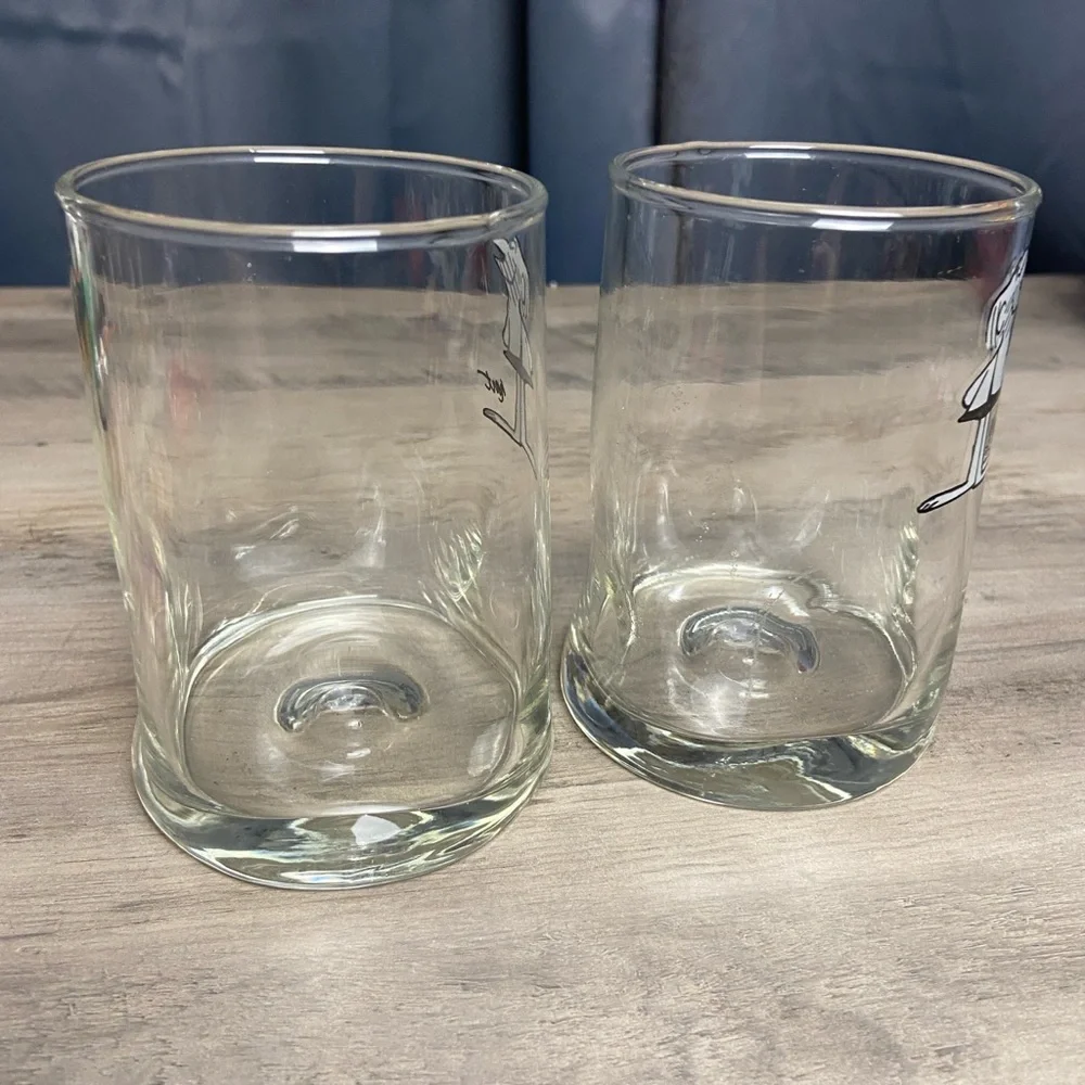 Set of 2 Vtg B.C. Comics Johnny Hart Caveman, drinking‎ whiskey glasses